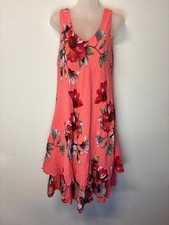 Cherishh Coral Floral Sleeveless Dress M Made in Italy