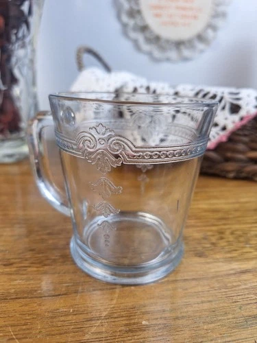 Fire King Sapphire Blue Philbe D Handle Mug Anchor Hocking Vtg Cup glass