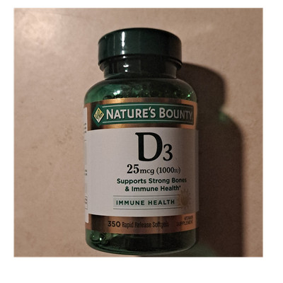 Nature's Bounty Vitamin D3 25 mcg (1000 IU) Rapid Release 350 Softgels