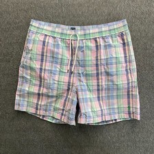 Polo Ralph Lauren Swim Trunks Mens XLT Tall Multicolor Plaid Lined Vintage