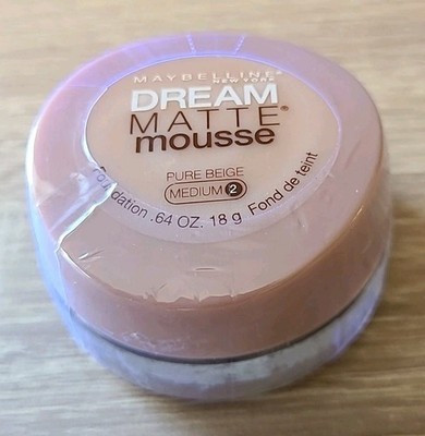 MAYBELLINE Dream Matte Mousse Foundation Pure Beige 2 Medium New Sealed