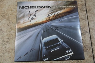   Nickelback   All The Right Reasons Vinyl   SIGNED COVER by Entire Band!   