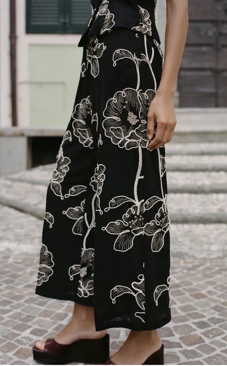 zara embroidered jumpsuit dress Dusty Rose Romantic Flowers Lace Strapless Ball Gown Formal Dress main image 0
