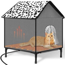 Heated Outdoor Cat House with Elevated Base Waterproof and Insulated Design