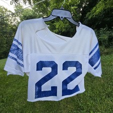 Vintage 70s Mesh Football Jersey Youth/Adult Thrashed Distressed Cut Off Cropped