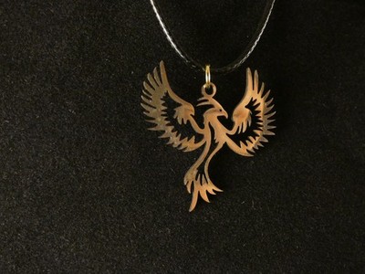 Phönix Anhänger mit Kette 24 Karat Vergoldet Gold Dove Vogel Brieftaube