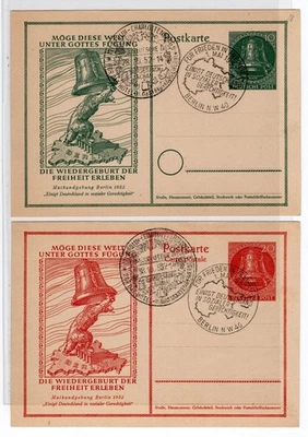 Berlin Ganzsachen Glocke rechts 10 Pf + 20 Pf m. So.-Stempel + zus. Stempel 1952 - Bild 1 von 2