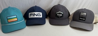 PING Lot of (4) Embroidered Golf Snapback Hats Men s OSFA Gray Blue Green