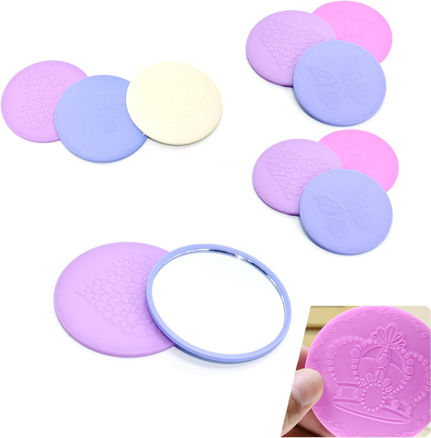 Set 50 Mini Specchietti da Borsa per Bomboniere Matrimonio e Party Favors