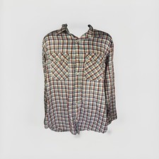 vintage 80s LEVIS USA OLYMPIC GAMES RED WHITE BLUE PLAID BUTTON DOWN SHIRT XL