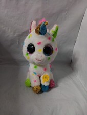 Ty Beanie Boos HARMONIE the Unicorn 7" Beanbag Plush Toy w/ Glitter Eyes