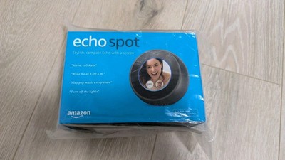 New Amazon Echo Spot Smart Speaker w 2.5  Screen Alexa Wi-Fi Black Box Collector