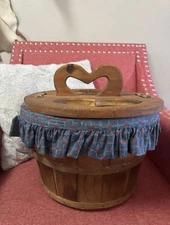 Vintage Romantic Heart-Shaped Picnic Basket for Two