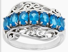 1.43cwt Neon Apatite Rhodium Over Sterling Silver Ring Size 7
