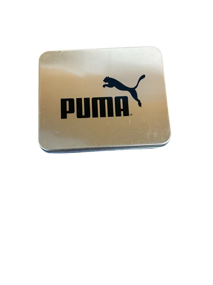 Cartera deportiva Puma para hombre estilo callejero logotipo de gato doble pliegue imitación cuero marrón Foto 3 de 4
