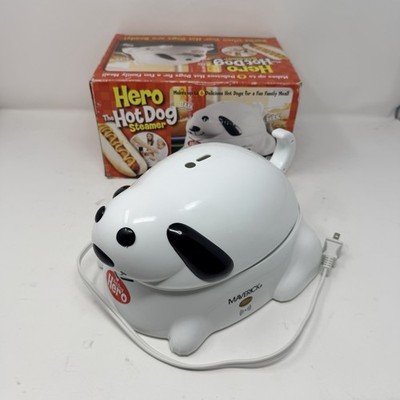 Hero Electric Hot Dog Steamer Cooker BARKS WHEN DONE! Cute & Fun RARE in Box Pet