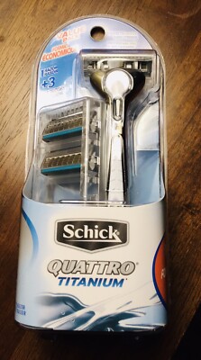 Schick Quattro Titanium Men s Razor Handle & 3 Replacement Cartridges