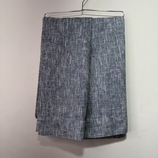 At Home Blue Textured Linen Look Curtain Panels 84 Tab Top Set of 2