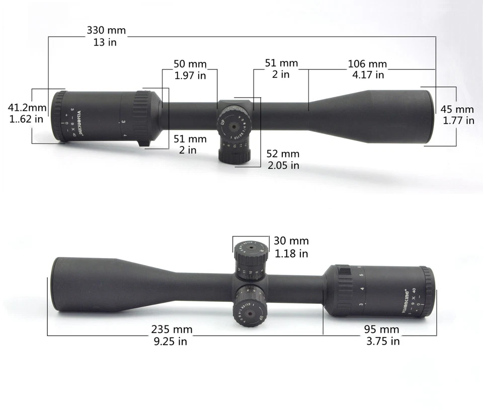 Visionking 3-9x40 Rifle scope for Target Shooting Hunting Mil dot sight 1 Inch - Image 4 of 4