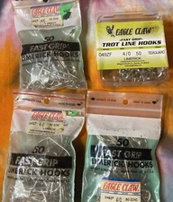 200 EAGLE CLAW FAST GRIP LIMERICK HOOKS 4/0 STYLE 049ZF NEW OLD STOCK @@@@@@@@@@