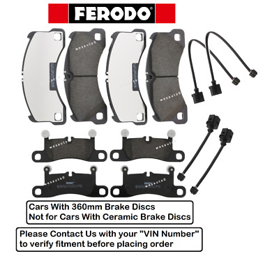 Front & Rear Brake Pad +Sensor OES for Porsche Cayenne Base Diesel GTS Turbo S