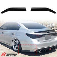Back Rear Side Skirt Splitter Lip For Infinitia Q50 2014-2022 Gloss Black