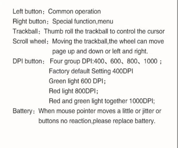 Trackball Mouse Finger HandHeld Wireless Mice Ergonomic USB PC Laptop Computer - Image 3 of 4