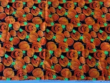 1 Yard+ Patty Reed Laurie Campbell PUMPKIN FABRIC 2007 Halloween AUTUMN Jack O