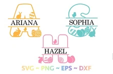Easter Split Alphabets SVG bundle, Fancy alphabets files, SVG files for cricut,