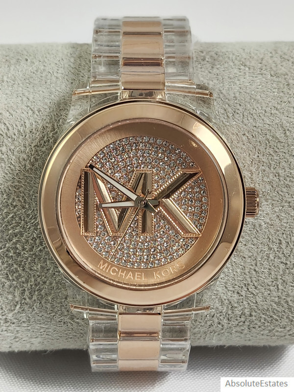 NEW Michael Kors Runway Clear Acetate Rose Gold Crystal NEW Michael Kors Runway Clear Acetate Rose Gold Crystal