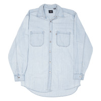 Vintage LEVI'S Red Tab Mens Plain Shirt Blue 90s Long Sleeve S