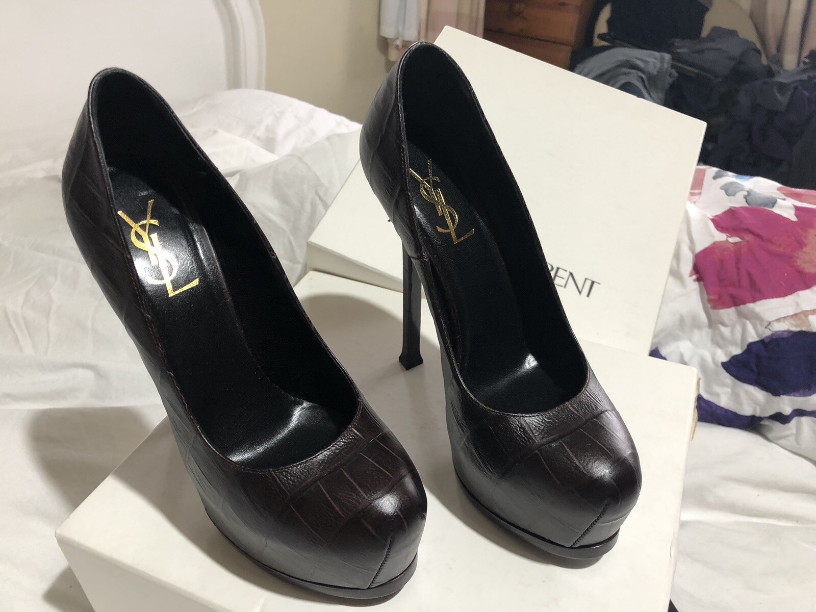 YSL Heels 37 + Brown | eBay