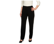 Susan Graver Weekend Premium Stretch Pull-On Pant, Black, XSmall.