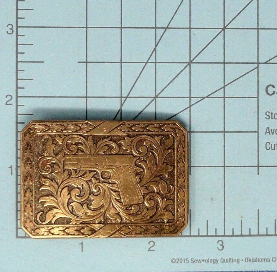 Pistola semiautomática vestir cinturón hebilla desplazamiento pistola 1985 # 0874 LE de colección AHF .CVB882 Foto 2 de 4