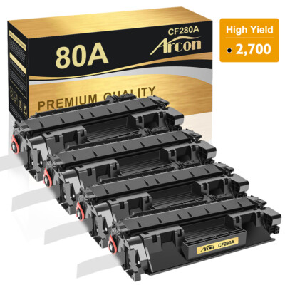 4 Pack CF280A 80A Toner Compatible with HP LaserJet Pro 400 M401dw M401dne