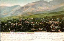 1900's Santa Barbara From Hill Back Of Bath House California Postcard 5E