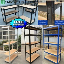 1.8 1.5M Metal Shelving Unit 5 Tier Industrial Boltless Heavyduty Racking Garage