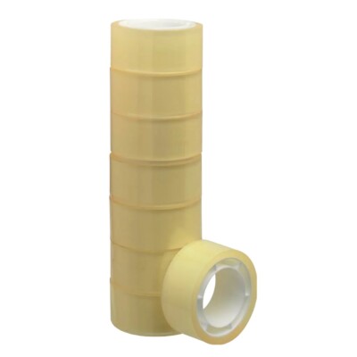 15 Klebefilm Je 8 Rollen Pro Set, Tesafilm, Transparent, Klebeband, 18 mm x 20 m