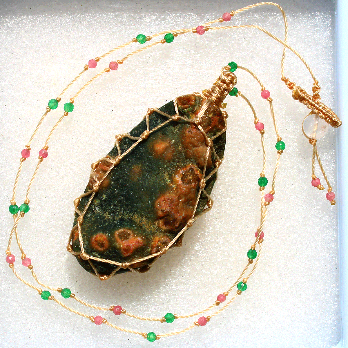 Hand Braided Natural 8th Vein Ocean Jasper Druzy Crystal Micro