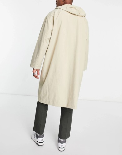 ASOS DESIGN Relaxed Lightweight Parka in Stone | Medium 40" ✅ Fast 🚚 - Picture 2 of 2