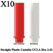 10x Straight Plastic Castable UCLA Prosthetic Int Hex 2.42mm Connection Dental