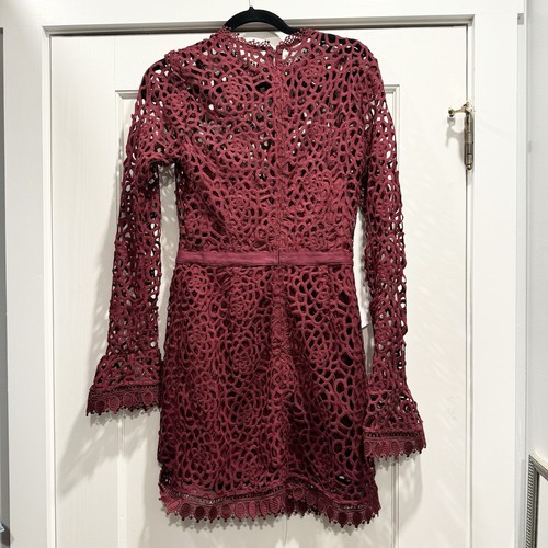 NWT Anthropologie Talulah Lace Mini Dress Red Burgundy Valentines Day Dress Sexy - Picture 5 of 17