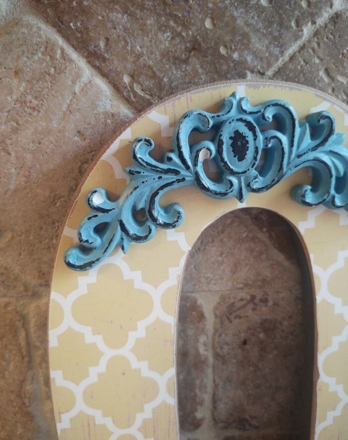 Yellow Wood Letter Initial Q Wall Hanging Farmhouse Cottage CORE Home Decor 