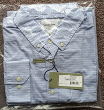 Goodfellow Mens Standard Fit Dress Shirt Long Sleeve SZ L Amparo Blue Pinstripe