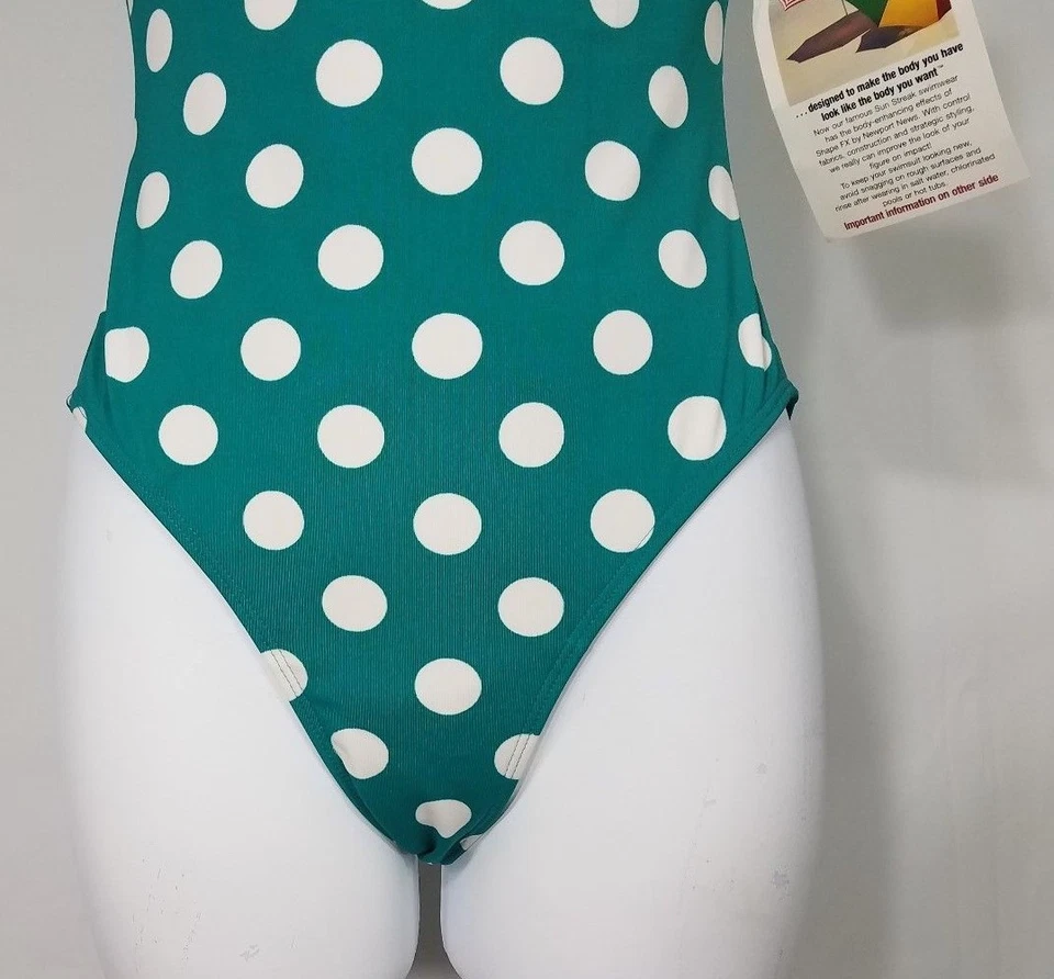 NUEVO CON ETIQUETAS Sun Streak Shape FX Turquesa Blanco Punto Sujetador con Cable Pinup Traje de Baño Damas 6 Foto 2 de 4