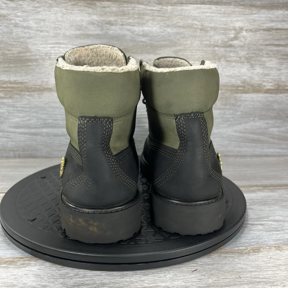 Timberland 6 Botas de Invierno Forradas de Vellón Verde Hoja de Uva Negras Juveniles 6 Mujeres 7.5 Foto 4 de 4