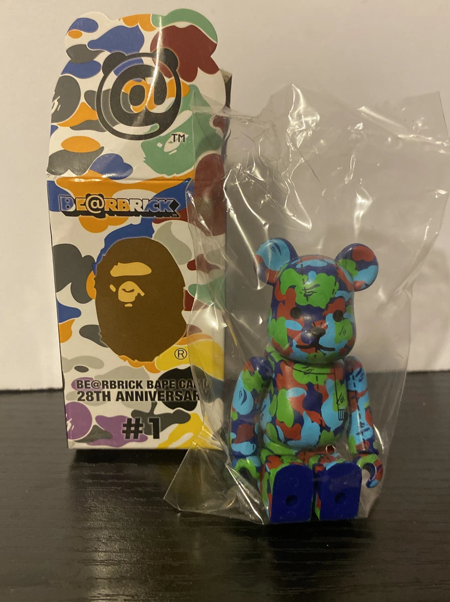A Bathing Ape 100% Be@rbrick Bape Camo 28th Anniversary #1 Bearbrick! Fast ship