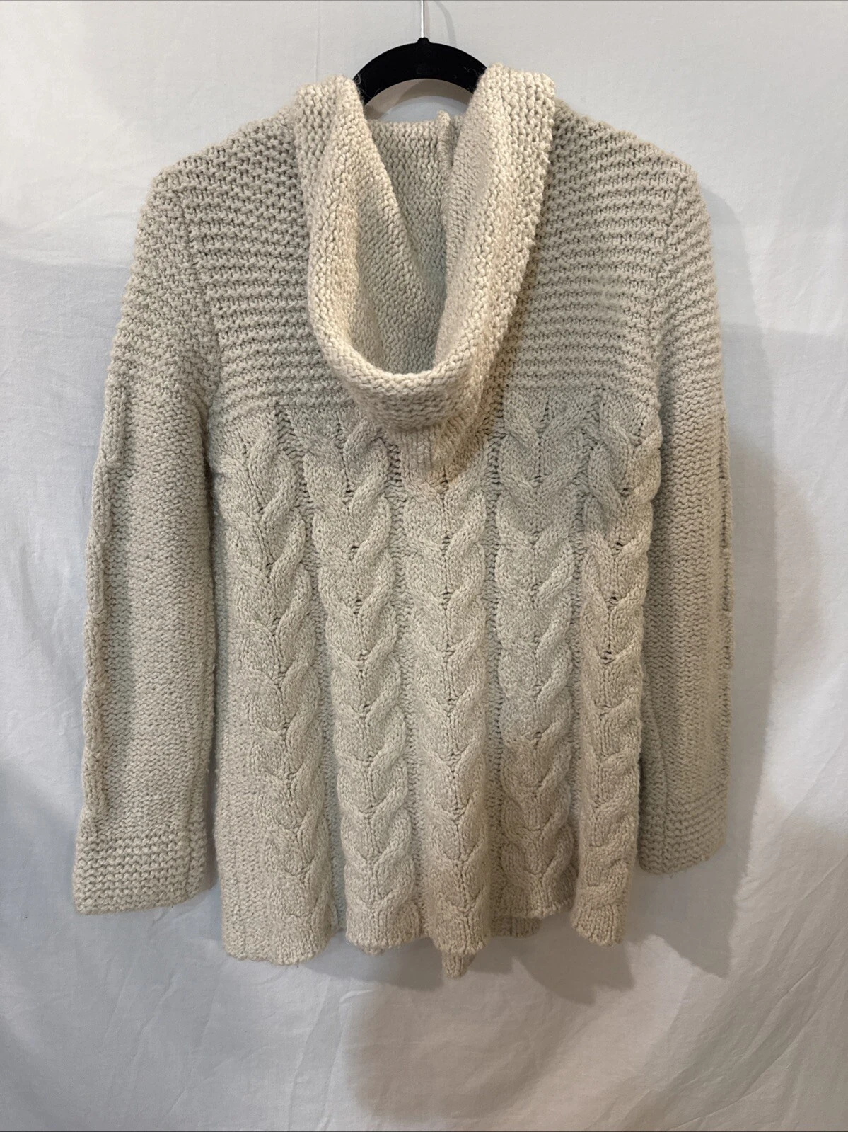 OFF WHITE Felpa con cappuccio Cream Vertigo Paris da donna chiusura a scatto con cappuccio e cavi Small