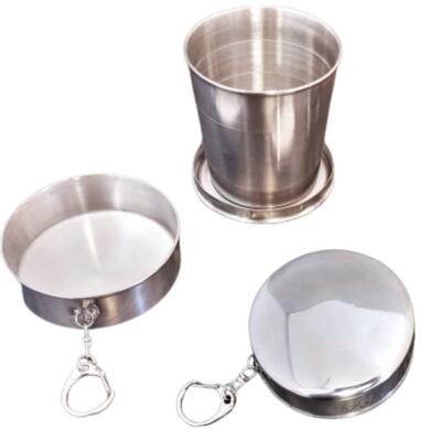 Trinkbecher Faltbecher Edelstahl Camping Becher faltbar klappbar Wandern Outdoor