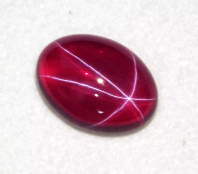 13-14 Ct Certified Natural FL Red Star Ruby 6 Rays Oval Cabochon Loose Gemstone